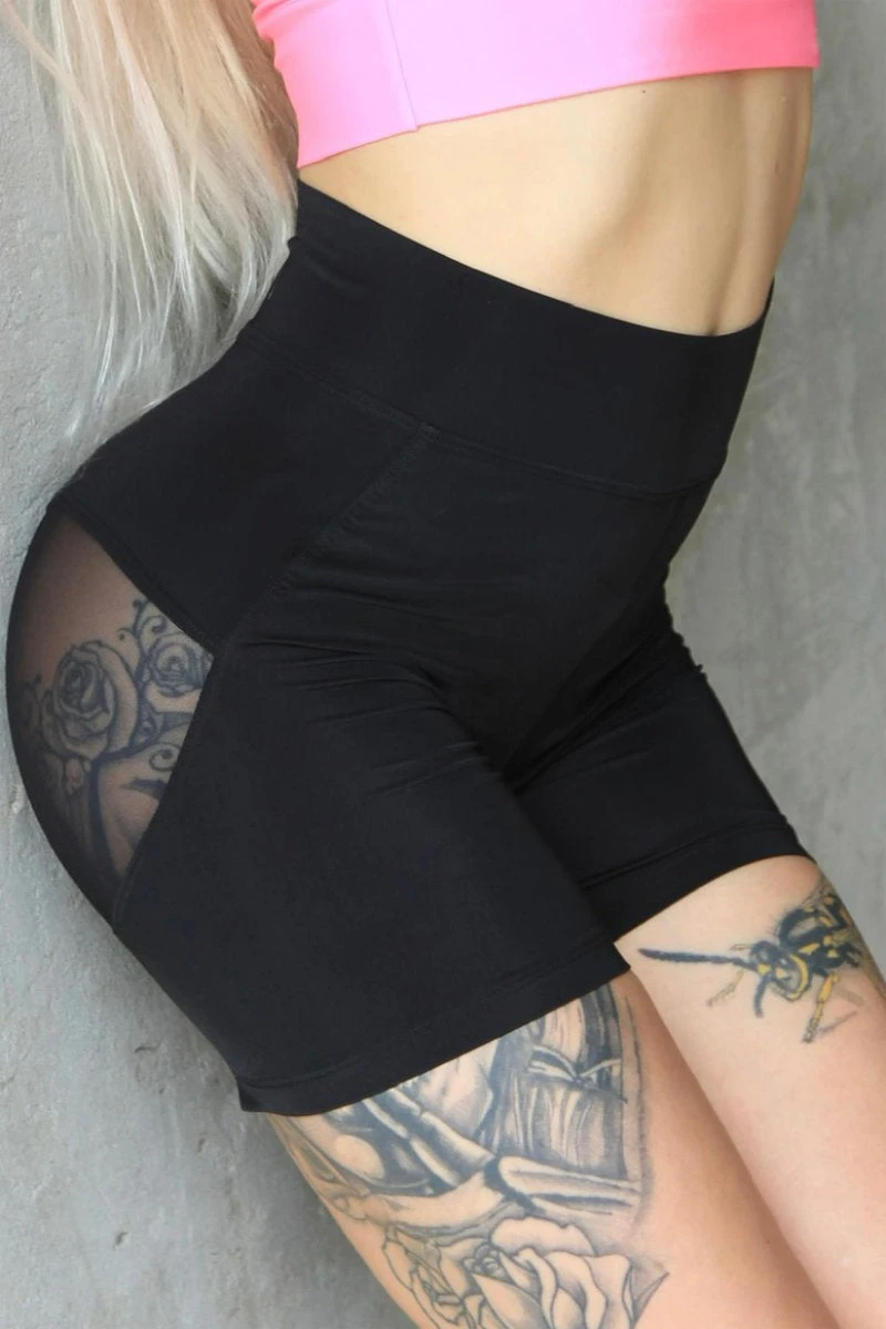 Yurchak Black Eyed Peach Shorts - Black 4 Yurchak Black Eyed Peach Shorts - Black - Image 2