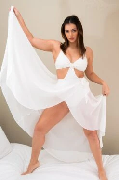 Lunalae High Waist Wrap Dance Skirt - White -Lingerie Shop 12 4bf647e9 63e7 494d 8663 eb3f8a9cee2f