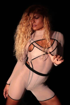 Rolling Lara Tulle Sleeves - Beige/Black -Lingerie Shop 14 5 7 728 bolerocrop2