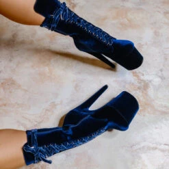 Hella Heels BabyDoll Velvet 8inch Boots - Old Money -Lingerie Shop 20 05 13HighBabydolls 39