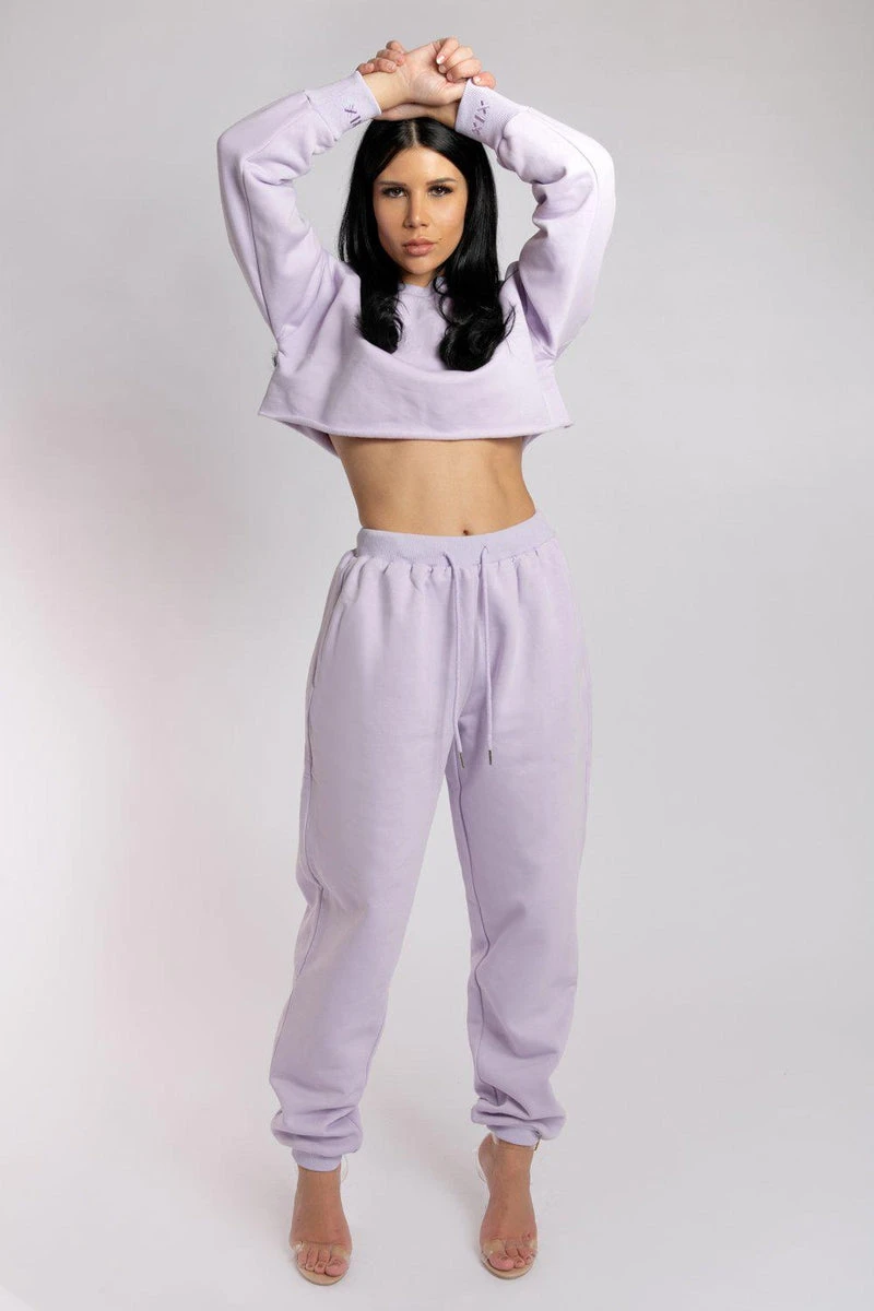 CXIX Oversized Cropped Jumper - Lilac 10 CXIX Oversized Cropped Jumper - Lilac - Image 8