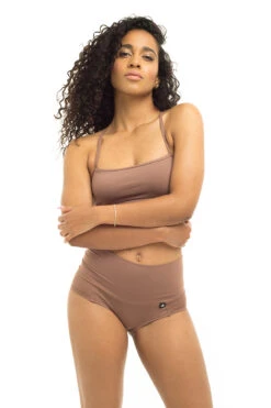 Poledancerka High-Low Brazil Shorts - Nude 02