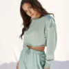 CXIX Oversized Cropped Jumper - Sage -Lingerie Shop 21 06 25CreaturesofXIX edit 6