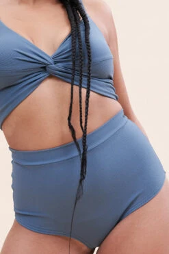 Lunalae High Waist Shorts - Ribbed Steel Blue -Lingerie Shop 221011 LunaLae 06 0258