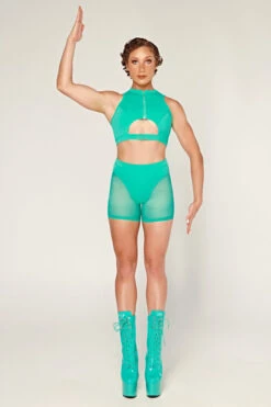 CXIX Dollhaus Mesh Biker Shorts - Aqua -Lingerie Shop 23 01 03CXIX 12121