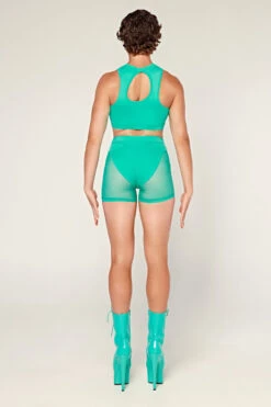 CXIX Dollhaus Mesh Biker Shorts - Aqua -Lingerie Shop 23 01 03CXIX 12211