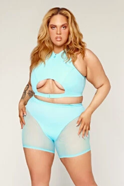 CXIX Dollhaus Mesh Biker Shorts - Blue -Lingerie Shop 23 01 03CXIX 14041