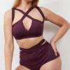 Lunalae Tia Strappy Crossover Top - Recycled Mulberry -Lingerie Shop 230329 LUNALAE 11 0549