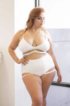 Lunalae Lure You High Waisted Garter Shorts - White -Lingerie Shop 6R7A7343 9e431392 edaa 4439 8da3 e5c666ee4c1e