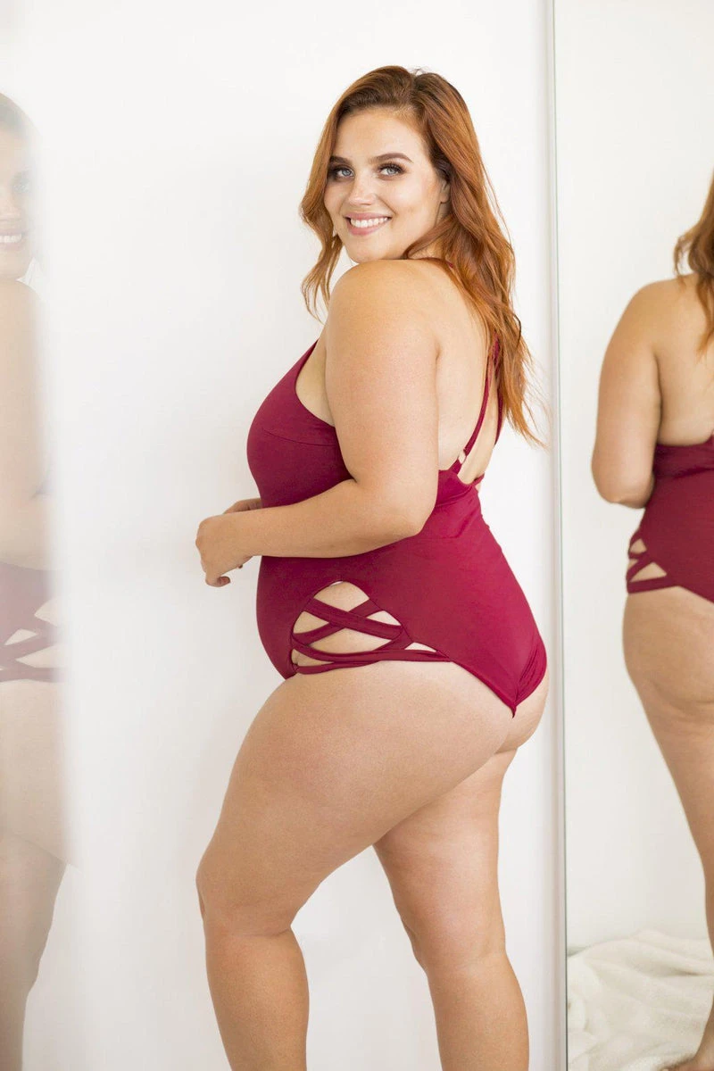 Lunalae Yoncé Bodysuit - Wine 4 Lunalae Yoncé Bodysuit - Wine - Image 2