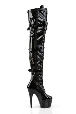Pleaser USA Adore-3028 7inch Thigh High Pleaser Boots - Patent Black 11 Pleaser USA Adore-3028 7inch Thigh High Pleaser Boots - Patent Black -Lingerie Shop ADORE 3028 B M13