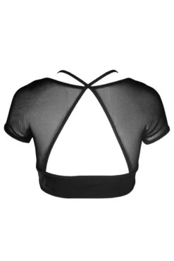 Hamade Activewear Mesh Hollow Front Crop Top - Black 9 Hamade Activewear Mesh Hollow Front Crop Top - Black -Lingerie Shop AW04 2