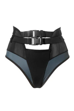 Hamade Activewear High Waisted Buckle Bottoms - Black -Lingerie Shop AW05