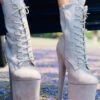 Hella Heels BabyDoll 8inch Boots - Light Grey -Lingerie Shop BDDarkLightgrey8inch2