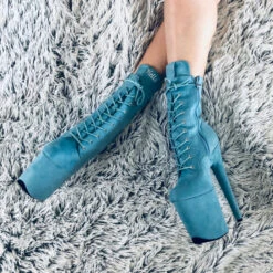 Hella Heels BabyDoll 8inch Boots - Baby Blue 10 Hella Heels BabyDoll 8inch Boots - Baby Blue -Lingerie Shop BD Baby Blue 8 Inch 4
