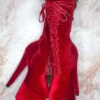 Hella Heels BabyDoll Velvet 7inch Boots - Bad Blood -Lingerie Shop BabyDollVelvet7inchBoots BadBlood2