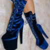 Hella Heels BabyDoll Velvet 8inch Boots - Old Money -Lingerie Shop BabyDollVelvet8inchBoots OldMoney1