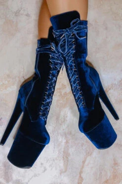 Hella Heels BabyDoll Velvet 8inch Boots - Old Money -Lingerie Shop BabyDollVelvet8inchBoots OldMoney2