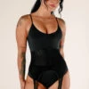 CXIX Baddies Garter Bodysuit - Onyx -Lingerie Shop BaddiesGarterBodysuitBlackFront