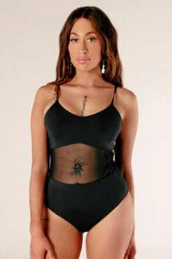 CXIX Baddies Bodysuit - Onyx 10 CXIX Baddies Bodysuit - Onyx -Lingerie Shop BaddiesMeshBodysuitBlackFront 1