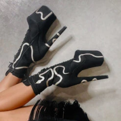 Hella Heels Snake In My Boot 8inch Boots - Black 21 Hella Heels Snake In My Boot 8inch Boots - Black -Lingerie Shop Black 12