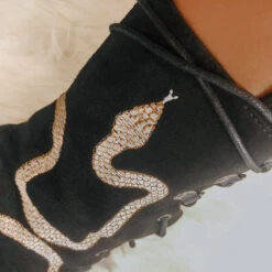 Hella Heels Snake In My Boot 8inch Boots - Black 23 Hella Heels Snake In My Boot 8inch Boots - Black -Lingerie Shop Black 3