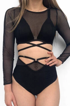 Lunalae Claire Cut Out High Waisted Bottoms - Recycled Black Mesh 10 Lunalae Claire Cut Out High Waisted Bottoms - Recycled Black Mesh -Lingerie Shop Drop4Wholesale MeshRelease 1