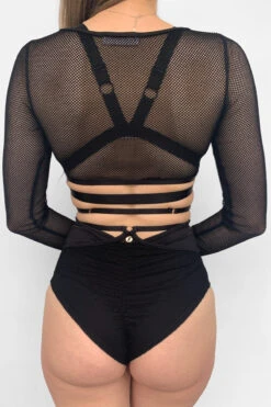 Lunalae Claire Cut Out High Waisted Bottoms - Recycled Black Mesh 11 Lunalae Claire Cut Out High Waisted Bottoms - Recycled Black Mesh -Lingerie Shop Drop4Wholesale MeshRelease FullBack