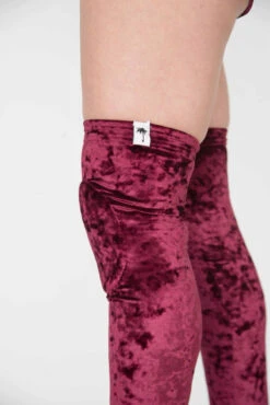 Paradise Chick Animal Leg Warmers (with Kneepads) - Burgundy Velvet -Lingerie Shop EXI 1938