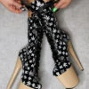 Hella Heels Branded 8inch Boots - Black/Sand -Lingerie Shop EmpireKicksBrandedblack sand8inchpoledanceboot 4