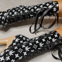 Hella Heels Branded 8inch Boots - Black/Sand -Lingerie Shop EmpireKicksBrandedblack sand8inchpoledanceboot 6