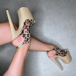 Hella Heels Make It Reign 8inch Stilettos - Sand -Lingerie Shop EmpireKicksMakeitReignSand8inchpoledanceShieldStiletto 1
