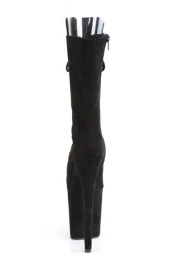 Pleaser USA Flamingo-1051FS Faux Suede 8inch Peep Toe Pleaser Boots - Black -Lingerie Shop FLAMINGO 1051FS BFS M09