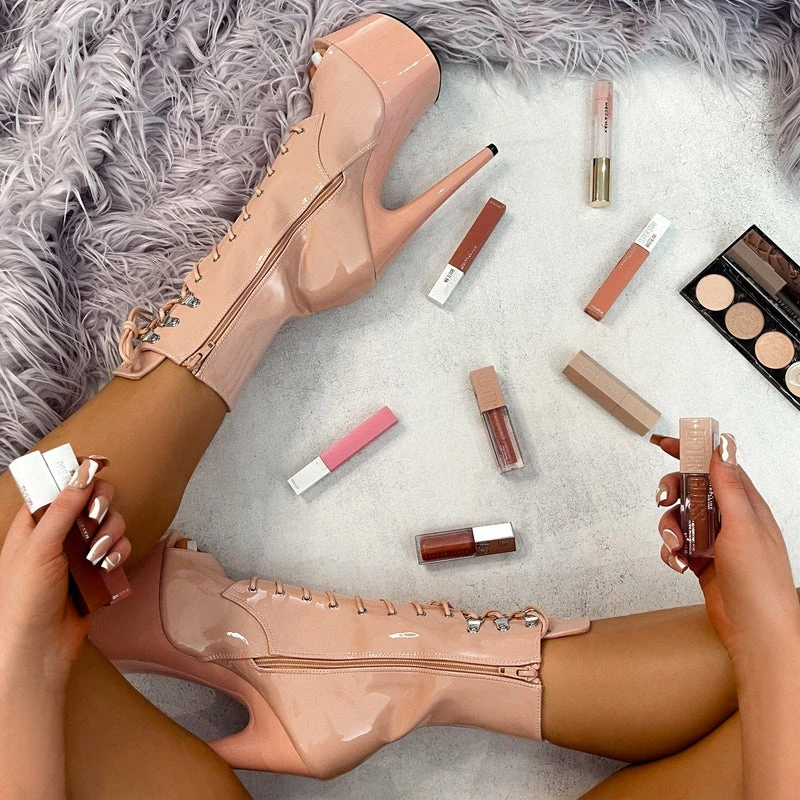 Hella Heels LipKit Open Toe 7inch Boots - Dream On 7 Hella Heels LipKit Open Toe 7inch Boots - Dream On - Image 5