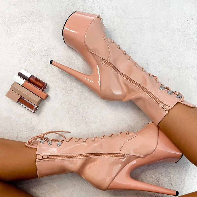 Hella Heels LipKit Open Toe 7inch Boots - Dream On 6 Hella Heels LipKit Open Toe 7inch Boots - Dream On - Image 4