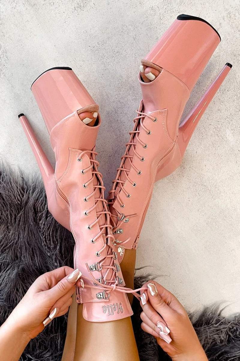 Hella Heels LipKit Open Toe 8inch Boots - Candy Shop 3 Hella Heels LipKit Open Toe 8inch Boots - Candy Shop