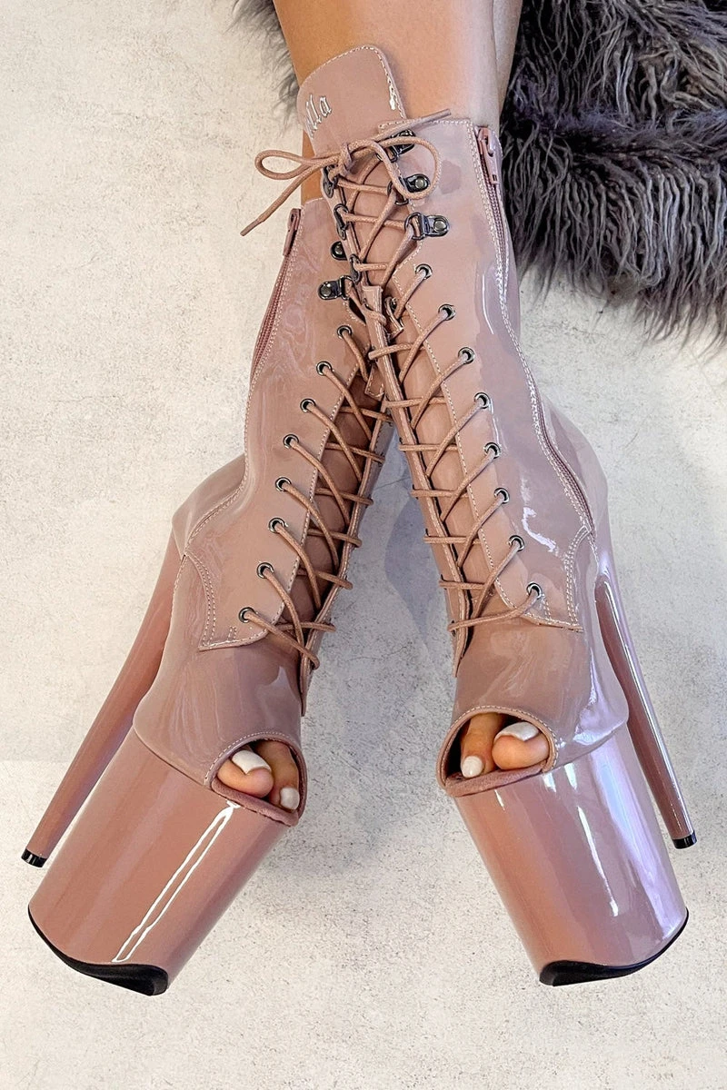 Hella Heels LipKit Open Toe 8inch Boots - Boujee 4 Hella Heels LipKit Open Toe 8inch Boots - Boujee - Image 2