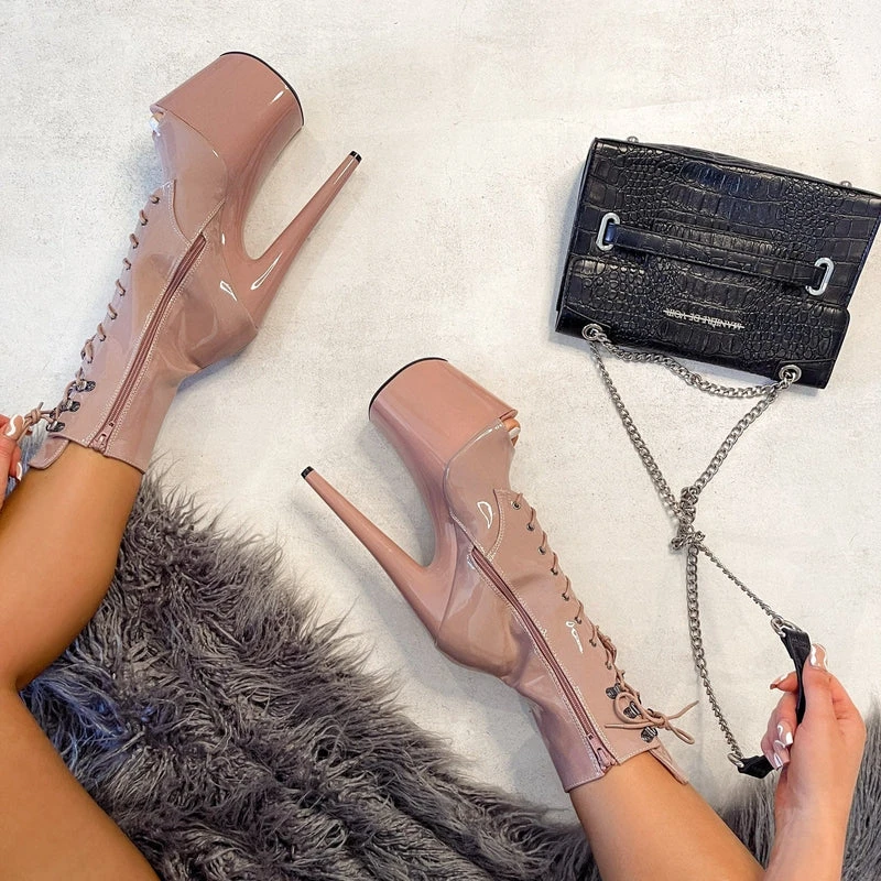 Hella Heels LipKit Open Toe 8inch Boots - Boujee 7 Hella Heels LipKit Open Toe 8inch Boots - Boujee - Image 5