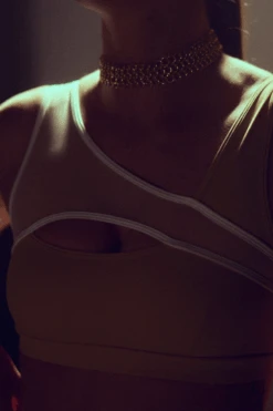 Hamade Activewear Asymmetric Top - Beige -Lingerie Shop HM 62