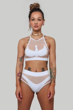 CXIX I S I S High Waisted Bottoms - White With Sand Mesh -Lingerie Shop IMG 1056 LOW b406b97f 3b1d 4888 8007 42eeba28c8f1