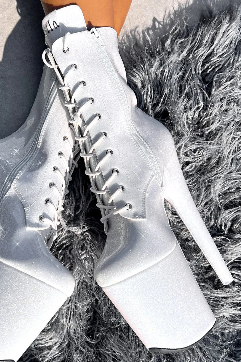 Hella Heels The Glitterati 8inch Boots - Snow Kween 7 Hella Heels The Glitterati 8inch Boots - Snow Kween - Image 5