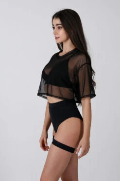 REV ACTIV Mesh Oversized Short T-Shirt - Black -Lingerie Shop IMG 4213