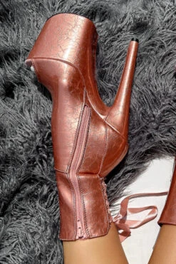 Hella Heels Corset 8inch Boots - Rose Gold -Lingerie Shop IMG 4728