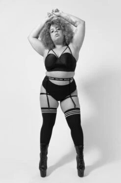 Rolling Over The Knee Socks - Striped Black/White (3 Sizes Available) -Lingerie Shop IMG 7516 b5de3d20 598d 4802 8bcd 8ceea21eafc6