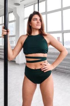 REV ACTIV Second Skin Top - Bottle Green -Lingerie Shop IMG 7705 1