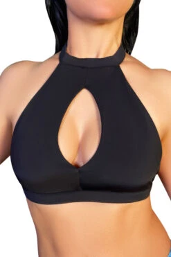 Cleo The Hurricane Amber Keyhole Top - Black