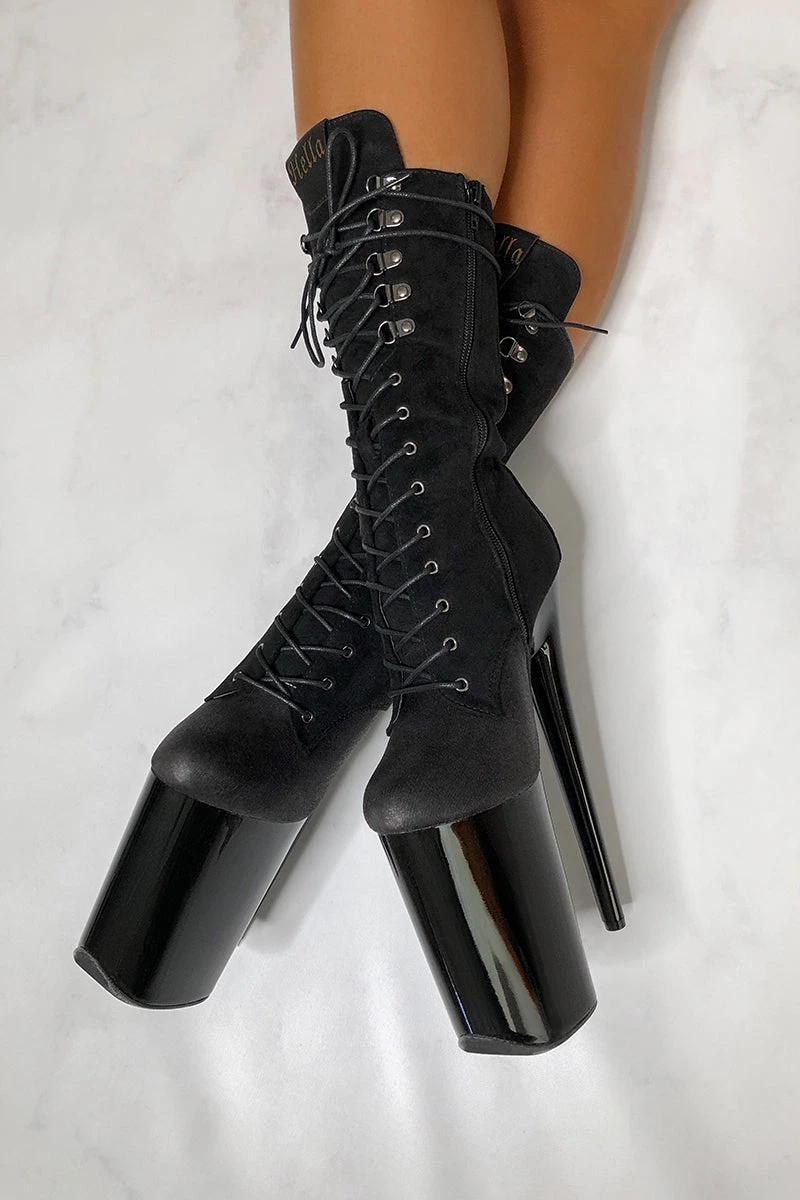 Hella Heels Blaq Kicks Boots - 9inch 4 Hella Heels Blaq Kicks Boots - 9inch - Image 2