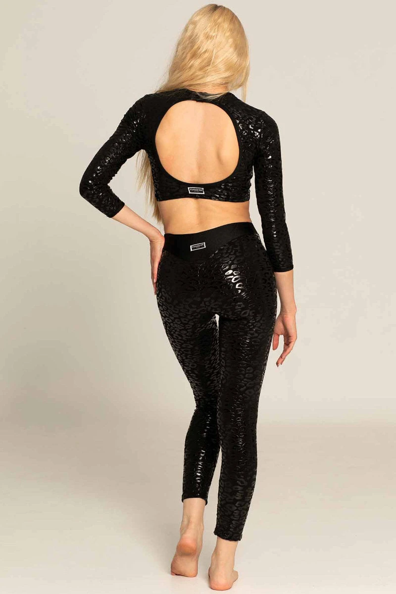 Paradise Chick Superhero Series Ultra Grip Leggings - Black Leopard 4 Paradise Chick Superhero Series Ultra Grip Leggings - Black Leopard - Image 2