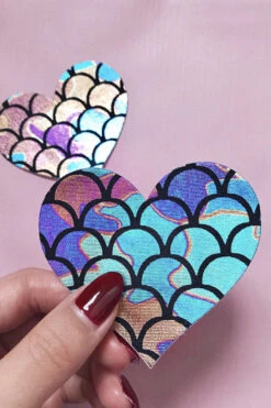 Naughty Thoughts Heart Pasties (5 Pairs) - Mermaid