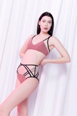 MilaKrasna Silvia Bottoms - Dark Rose -Lingerie Shop MilaKrasna poledance silvia top darkrose side lookbook